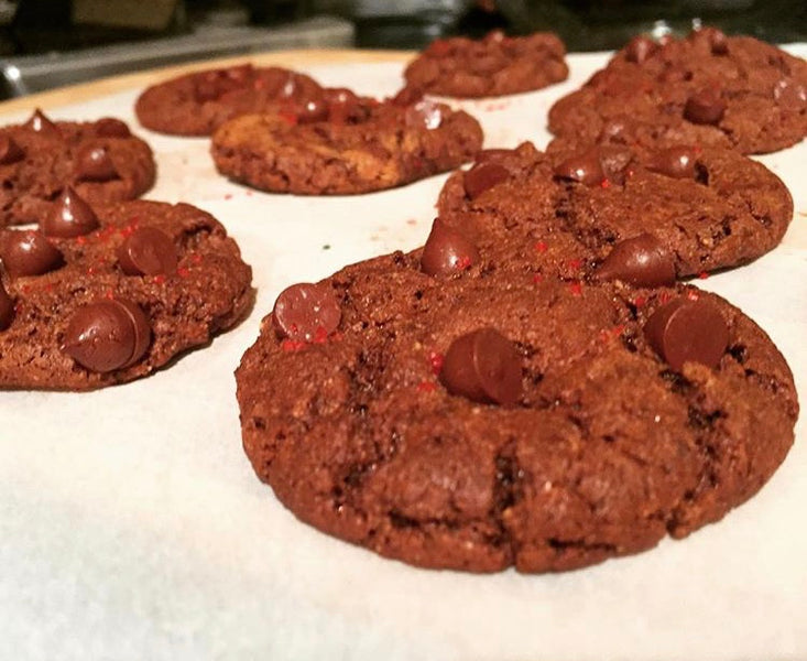 Double Dark Chocolate Mint Cookies (Paleo, Vegan, GF, Flourless)